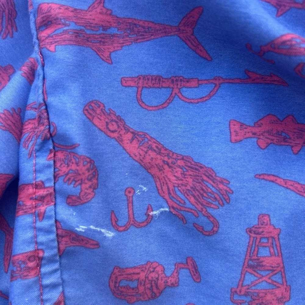 Southern Marsh Blue and Red Swim Trunks
